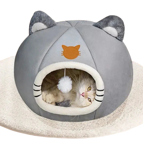 Chat profitant d’une sieste reposante dans la Cozy House for Cats : Espace confortable, douillet et paisible Transparent Background