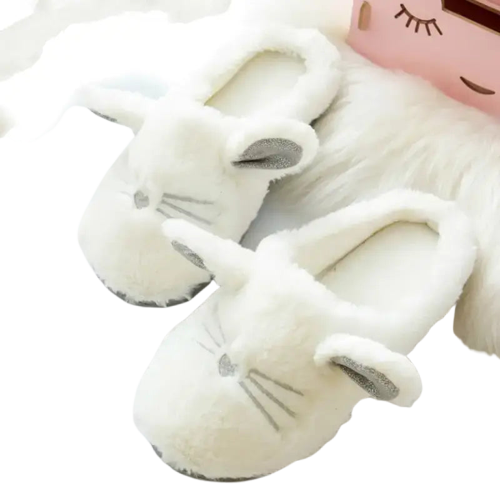 Adorable Paire De Chaussons Chat Avec Petites Oreilles Pour L’hiver - 36 Transparent Background