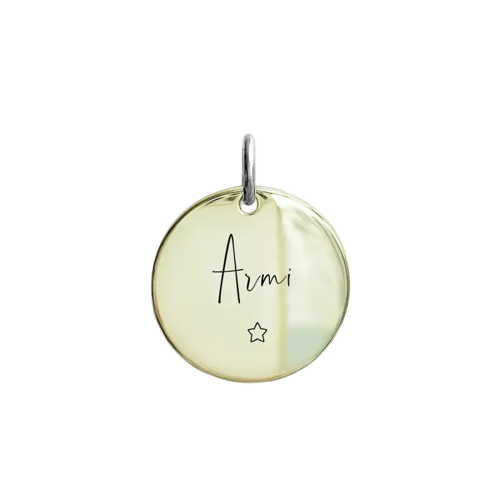 Pendentif rond avec ’am’: Cadeau Unique - Tags d’Identification pour Chien Chat Transparent Background