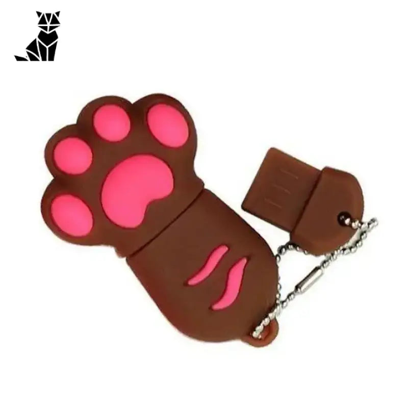 Adorable Clé Usb En Forme De Patte De Chat Pour Un Bureau Fun - 8gb / Marron