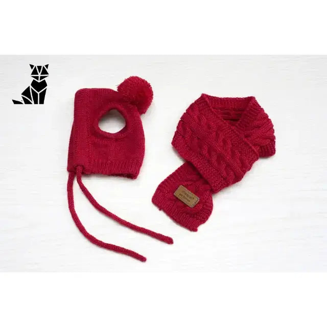 Bonnet pour Chien en Laine d’Hiver (avec écharpe)