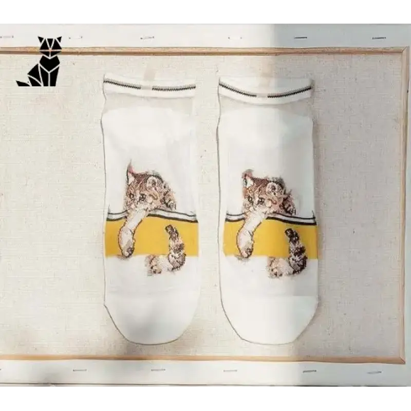 Chaussettes Chat Motif: Confort Et Style Félin à Vos Pieds! Blanc