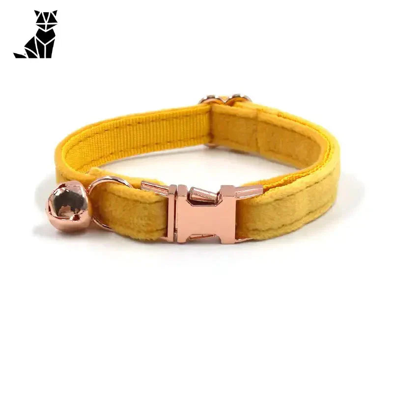 Magnifique collier pour chat en velours, jaune avec fermoir ou rose