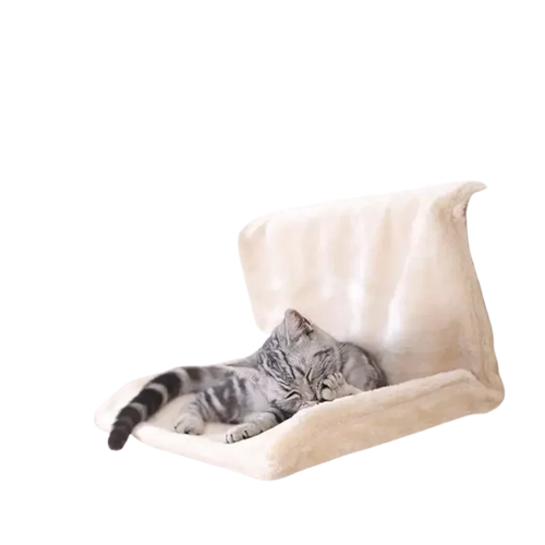 Hamac pour chat radiateur : Joli lit suspendu pour chat avec un chat qui s’y prélasse Transparent Background