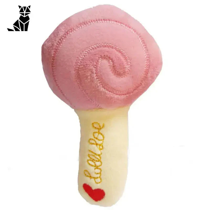 Jouet pour chien rose grinçant avec coeur - Peluche Tournesol Jouet Close-Up