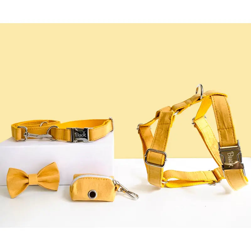 Kit Complet Chien Personnalisé Coton Jaune