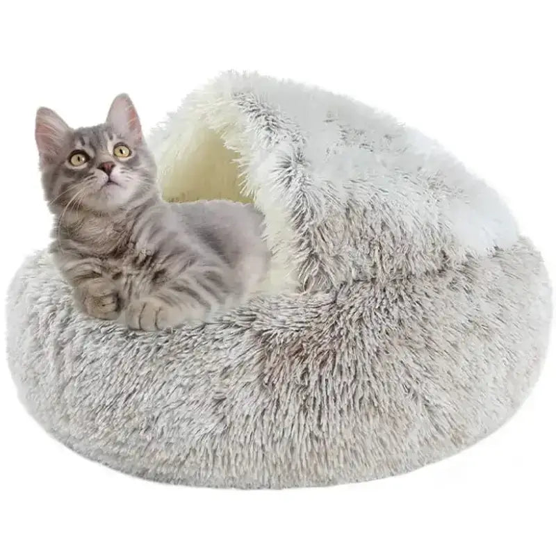 Lit Rond En Peluche Pour Un Sommeil Douillet De Votre Chat