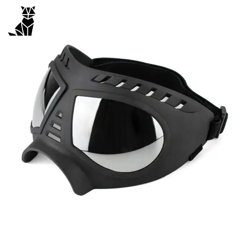 Lunettes de protection noires avec lentilles argentées pour chiens : Protection oculaire confortable, élégante et réglable