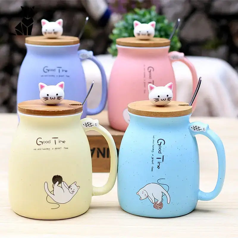 Mug Chat Aux Couleurs Pastels Pour Moments Kawaii Et Chaleureux