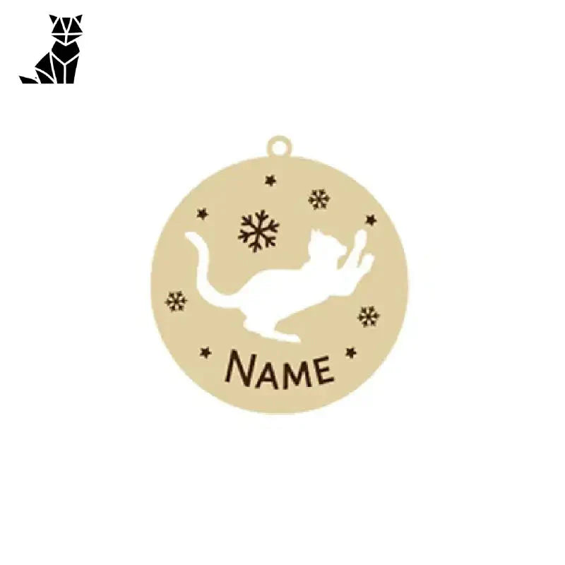 Unique bijou : Pendentif chat avec flocons de neige - Cadeau personnalisé parfait