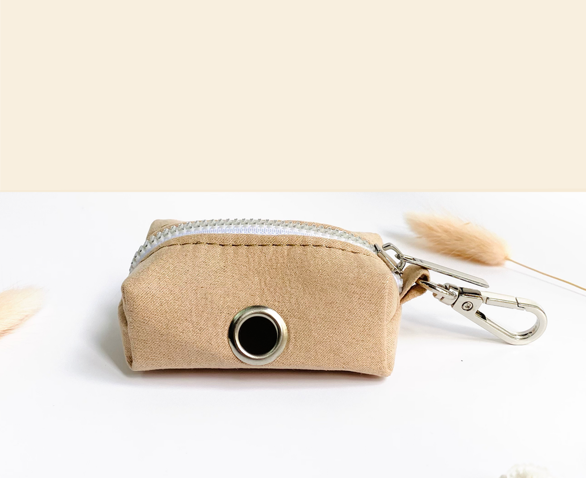 Pochette sac à crotte Coton Beige