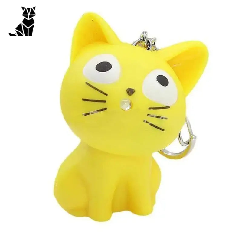 Porte-clés Chat: Illumine Et Miaule Lorsqu’on Appuie! Chat Jaune