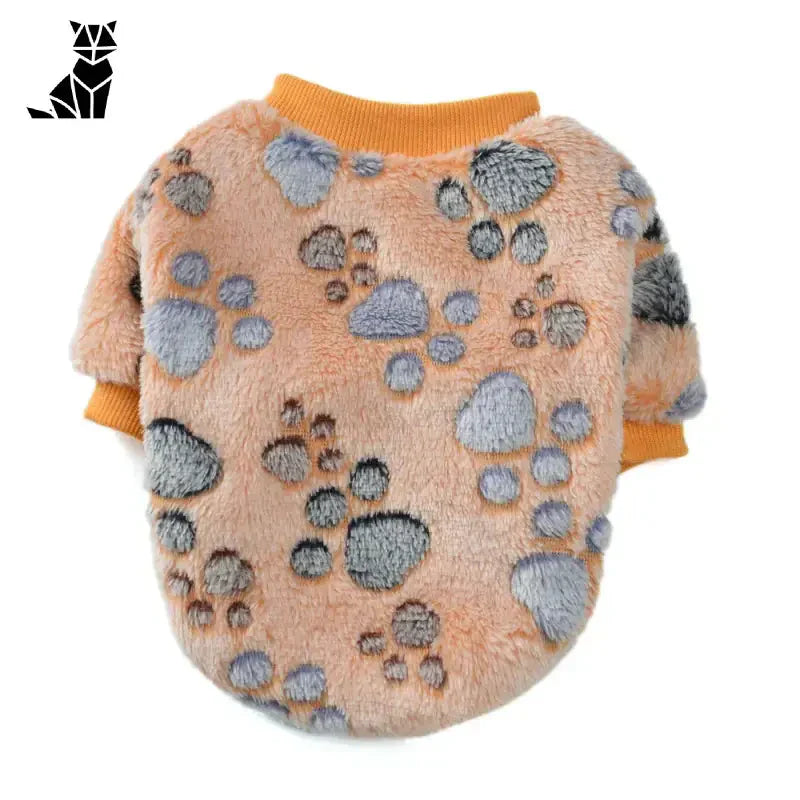 Pull Douillet pour Chat avec motif boules grises et oranges, tissu de qualité supérieure