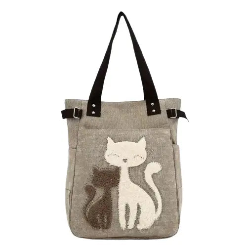 Sac à Main Chic Main Miaouavec Broderies Et Strass Brillants - Beige Sable Transparent Background