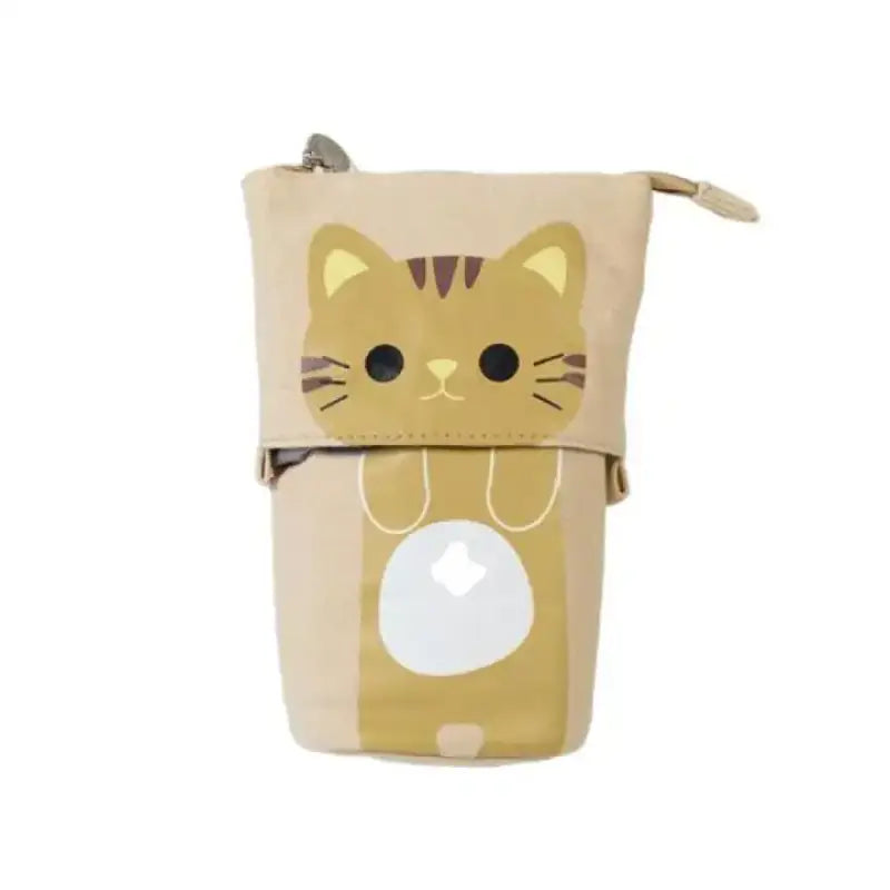 Trousse Chat Kawaii: Ajoutez Une Touche Féline à Votre école! Beige