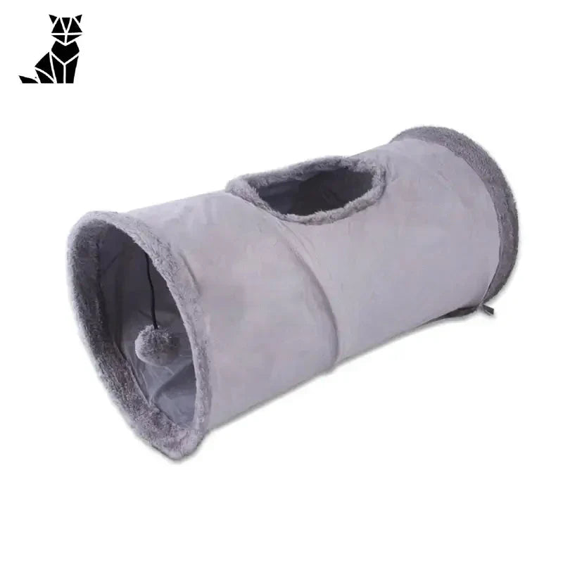 Lit gris pour chien sur fond blanc, faisant partie de Cat Play Tunnel - Facile à ranger Durable Nylon Fun